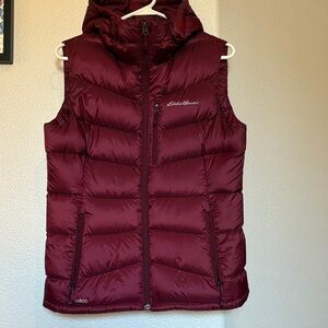 Eddie Bauer Burgundy Hooded Vest